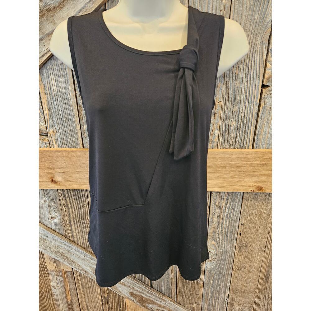 NWT DKNY XXS career business casual black sleevless side tie top professional